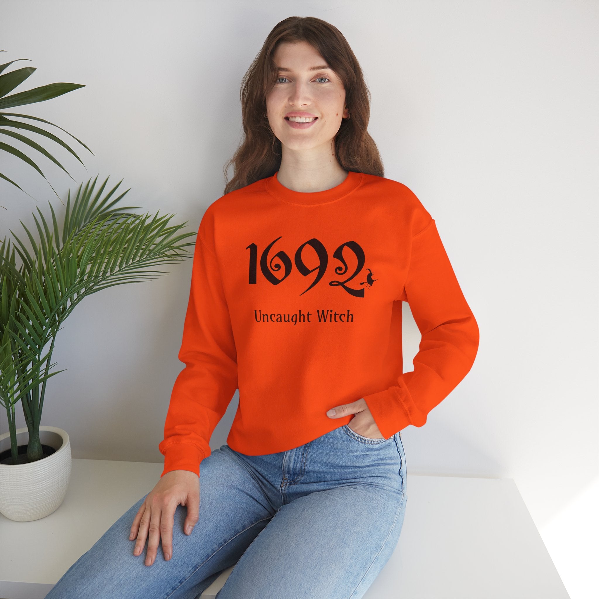 1692 Salem Witch Halloween Adult Sweatshirt - 1692 Uncaught Witch Sweat, 1692 Salem Witch Sweat, Halloween Sweatshirts, Trendy Halloween