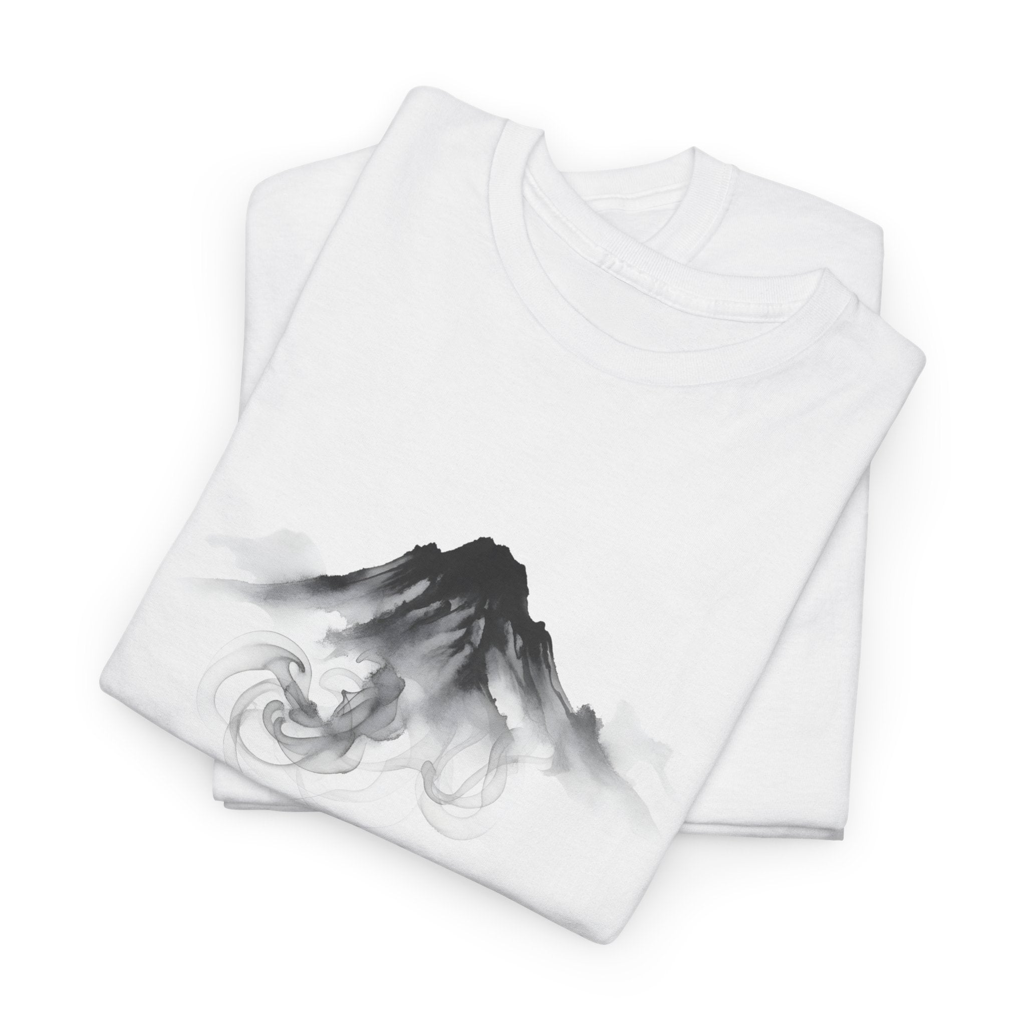 Zen Mountain | Modern Japanese Sumi-e Ink T-Shirt Secondary image