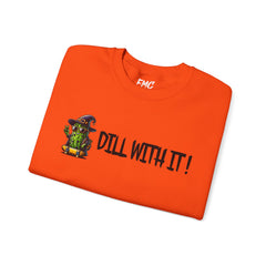 Pickle Adult Sweatshirt - Dill With It Halloween Adult Sweatshirt, Funny Pickle Lover Adult Sweatshirt, Halloween Adult Sweatshirt