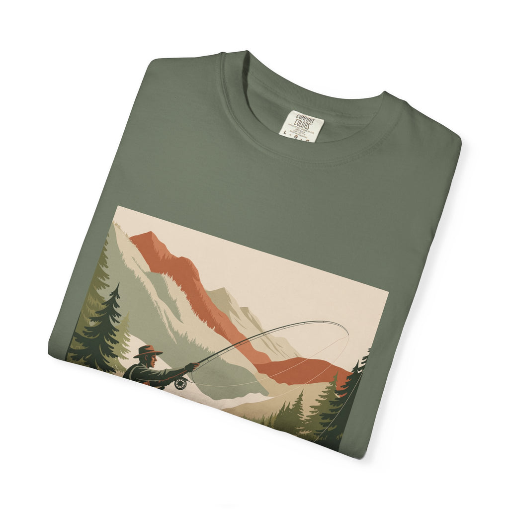 Fishing Lake Graphic T-Shirt — Vintage Fly Fishing Scene