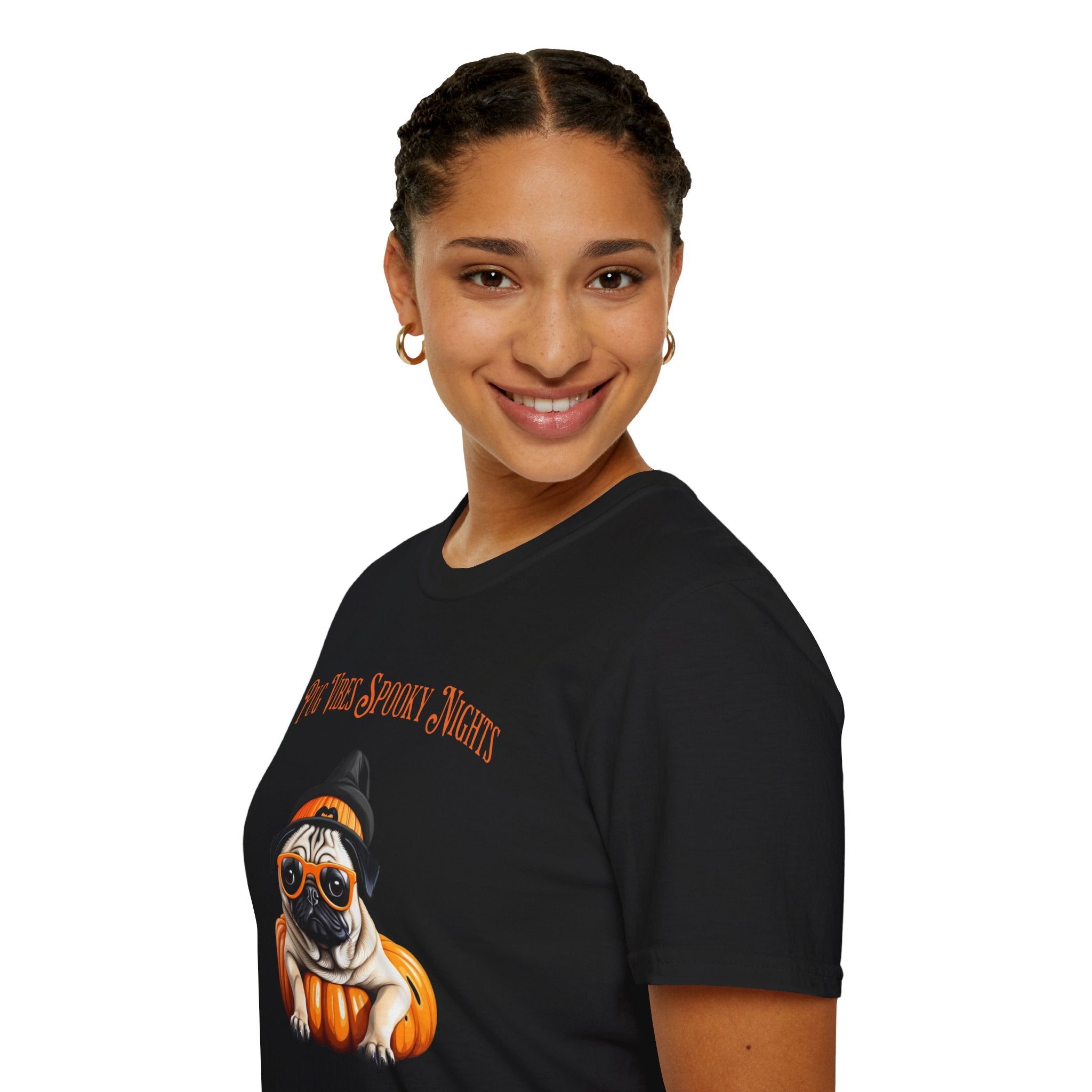Pug Halloween Shirt - Pug Life Spooky Nights Shirt, Dog Halloween Shirt, Trendy Women Halloween Tee, Perfect Pug Gift, Funny Halloween Tee