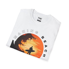 Making Beach Memories Shirt - Surfing Man Riding a Wave Design, Cool Beach Shirt for Men, Trendy Summer Shirt, Perfect Summer Outfit