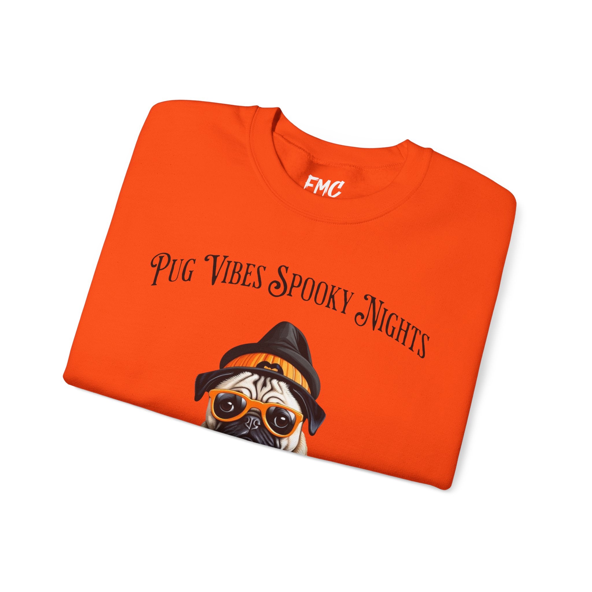 Pug Halloween Adult Sweatshirt - Pug Life Spooky Nights Adult Sweatshirt, Dog Halloween Shirt, Trendy Women Halloween Tee, Halloween Sweat