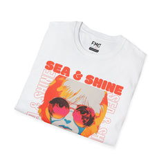 Sea Shine Shirt - Women with Sunglasses Retro Style Design, Cute Beach Tee for Her, Trendy Summer Shirt, Perfect Summer Outfit, Vacay Shirt, Tee
