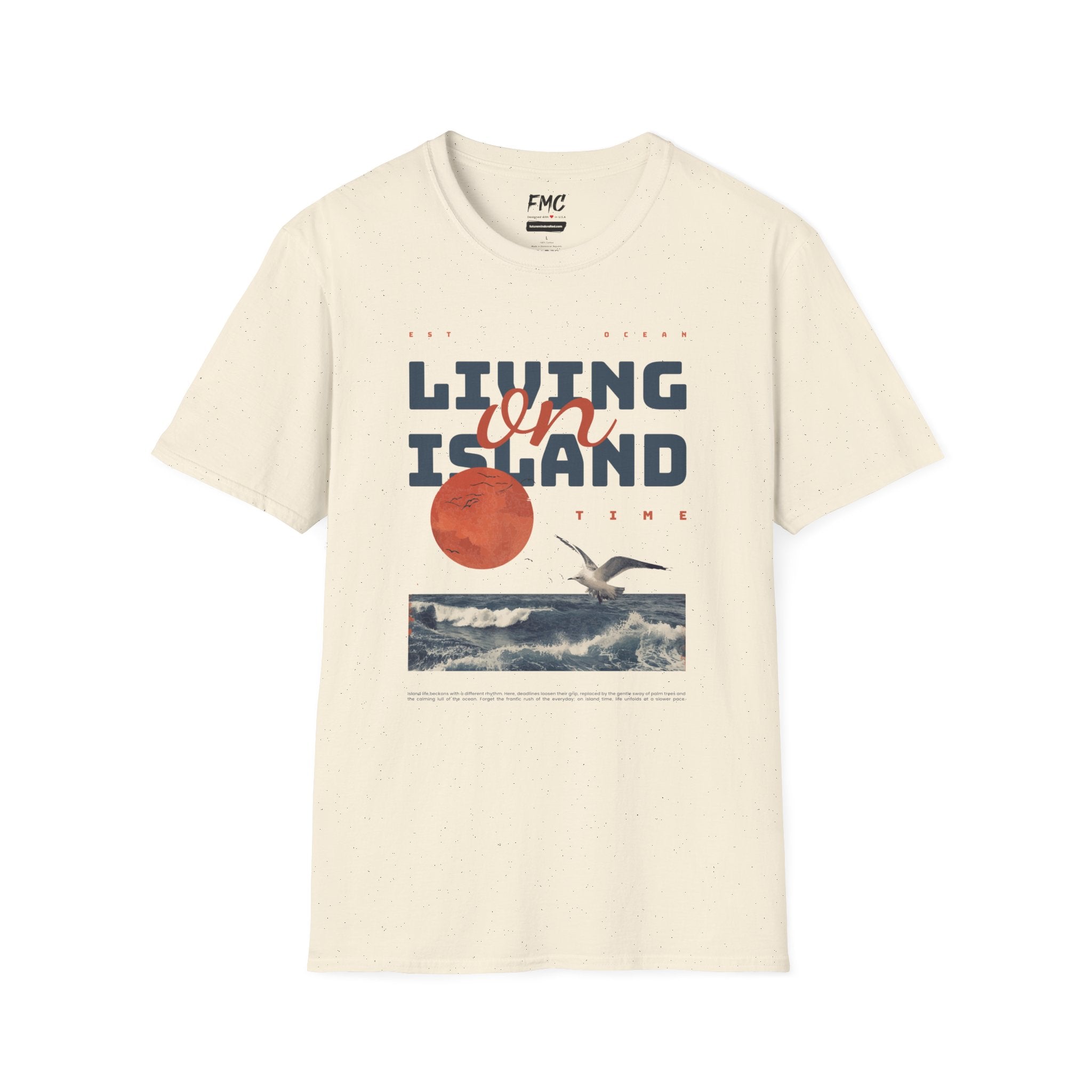 Living on Island Shirt - Seagulls Flying Ocean Tee, Trendy Unisex Beach Shirt, Perfect Summer Shirt and Beach Outfit, Ideal Vacay Shirt, Tee