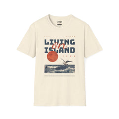 Living on Island Shirt - Seagulls Flying Ocean Tee, Trendy Unisex Beach Shirt, Perfect Summer Shirt and Beach Outfit, Ideal Vacay Shirt, Tee