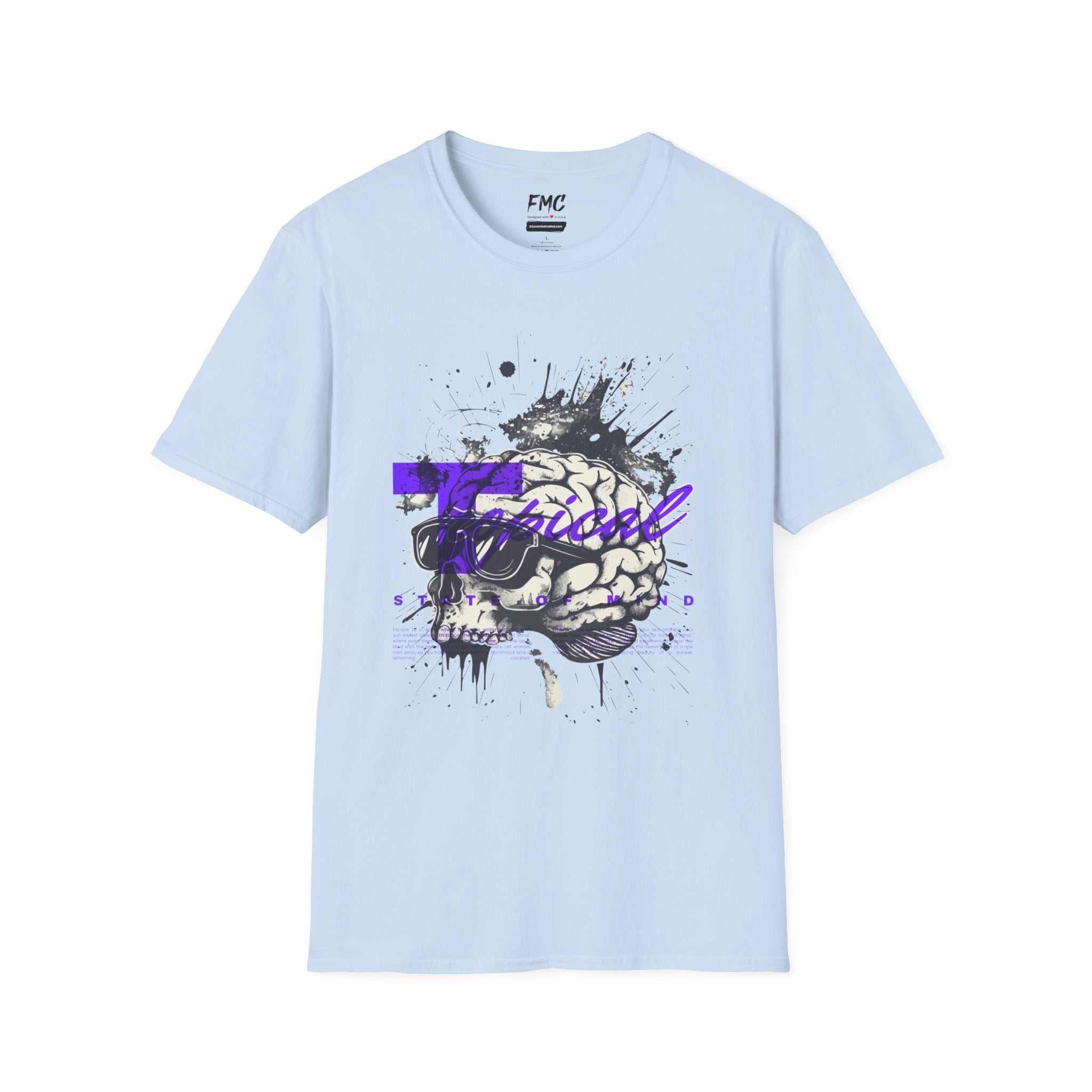 Tropical Shirt - State of Mind Abstract Skull Tee, Unisex Beach Shirt, Trendy Summer Shirt, Perfect Summer Beach Outfit and Vacay Shirt