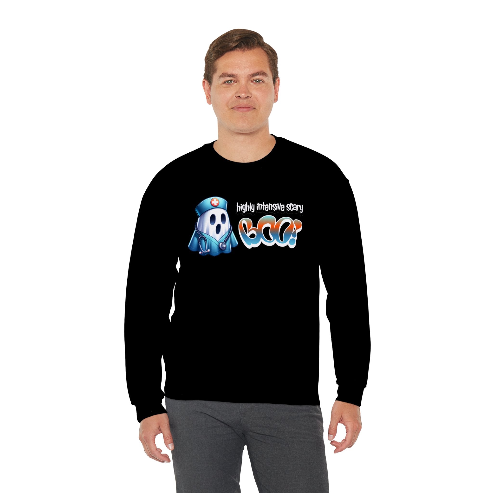 ICU Halloween Sweatshirt - Highly Intensive Scary Boo Halloween Sweat, Boo ICU Nurse Fall Sweatshirt, Boo Med Sweat, Ideal Halloween Gift