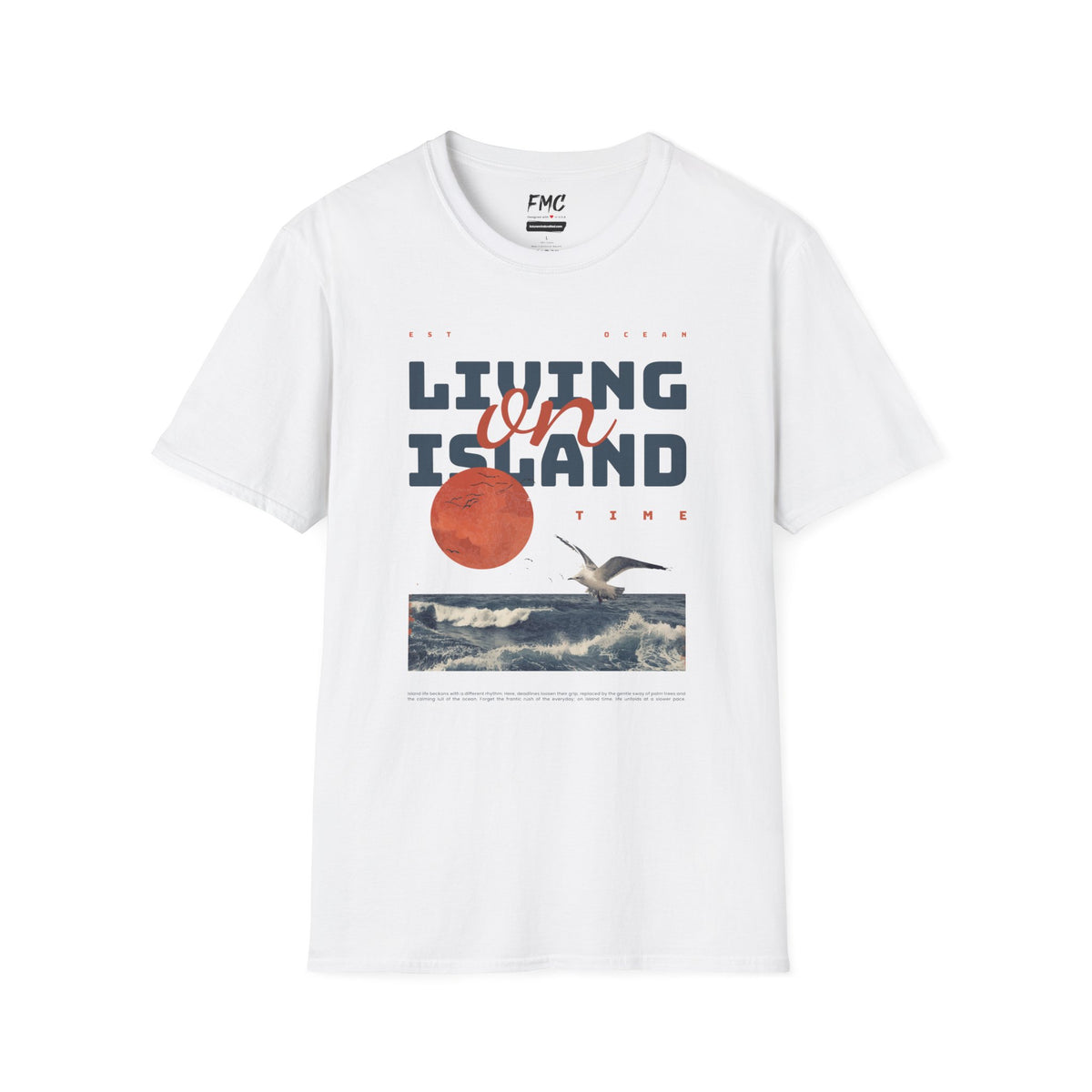 Living on Island Shirt - Seagulls Flying Ocean Tee, Trendy Unisex Beach Shirt, Perfect Summer Shirt and Beach Outfit, Ideal Vacay Shirt, Tee