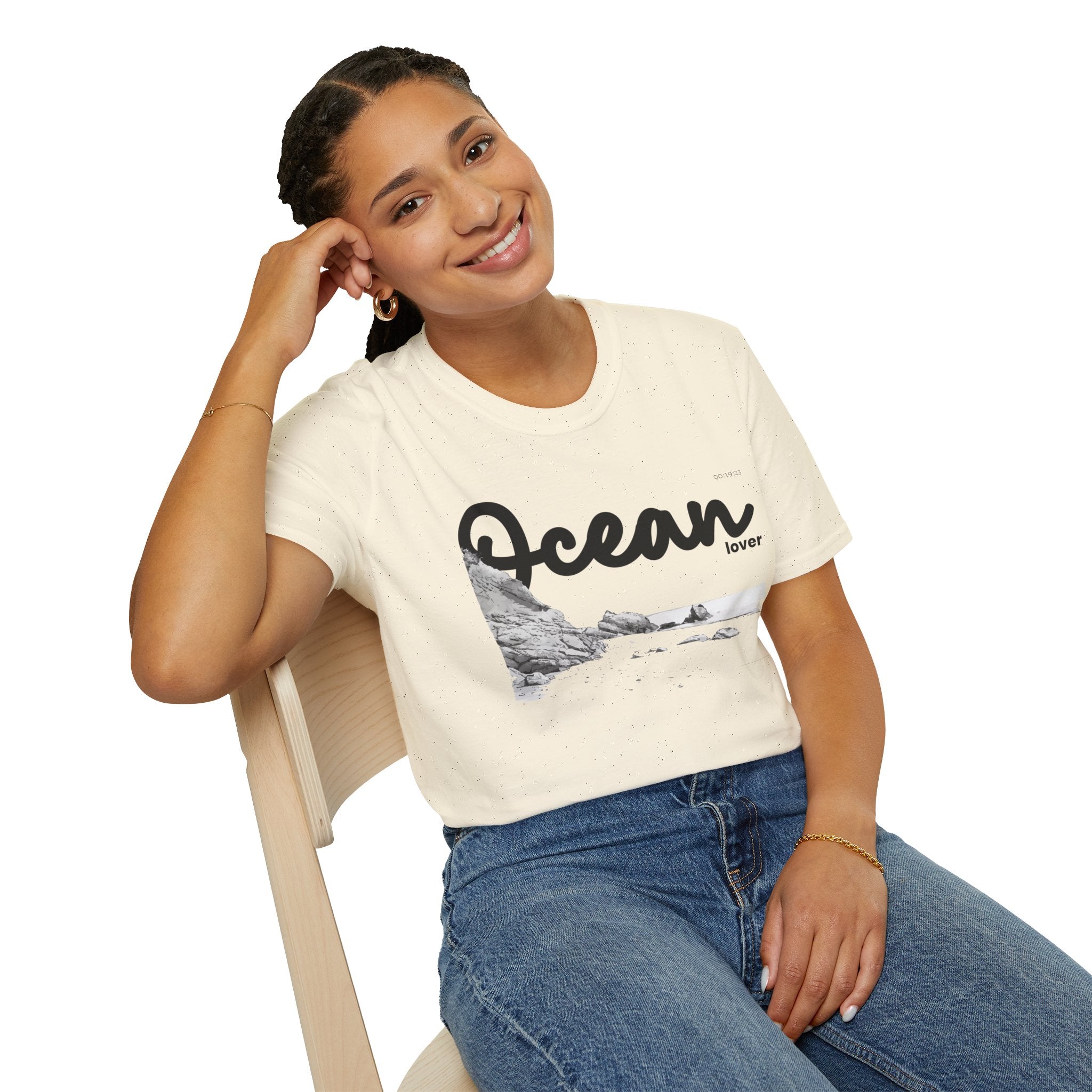Ocean Lover Shirt - Monochrome Black and White Design, Unisex Summer Shirt, Trendy Beach Shirt, Perfect Summer Outfit and Vacay Shirt