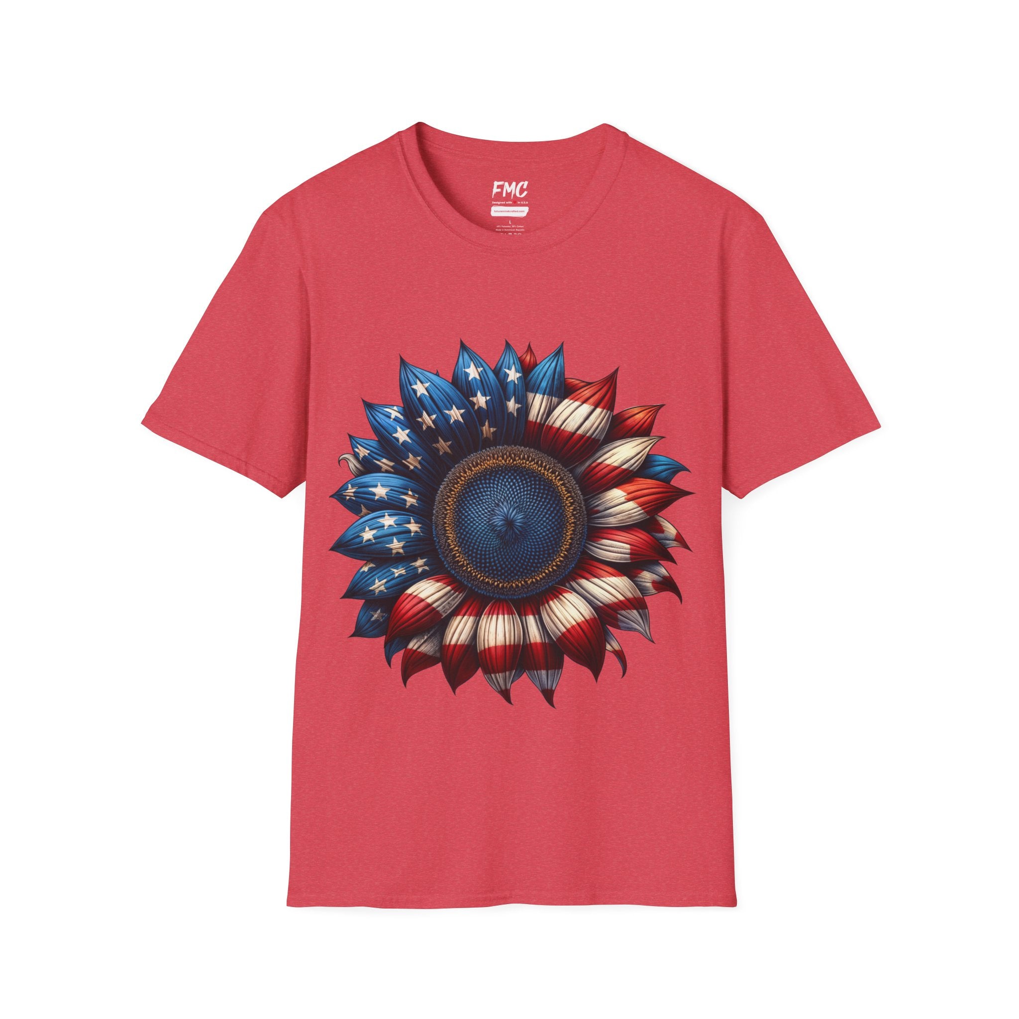 4th of July Shirt: Patriotic Sunflower American Flag Tee for Independence Day, Shirt for Women, Sunflower Tshirt, Fourth of July