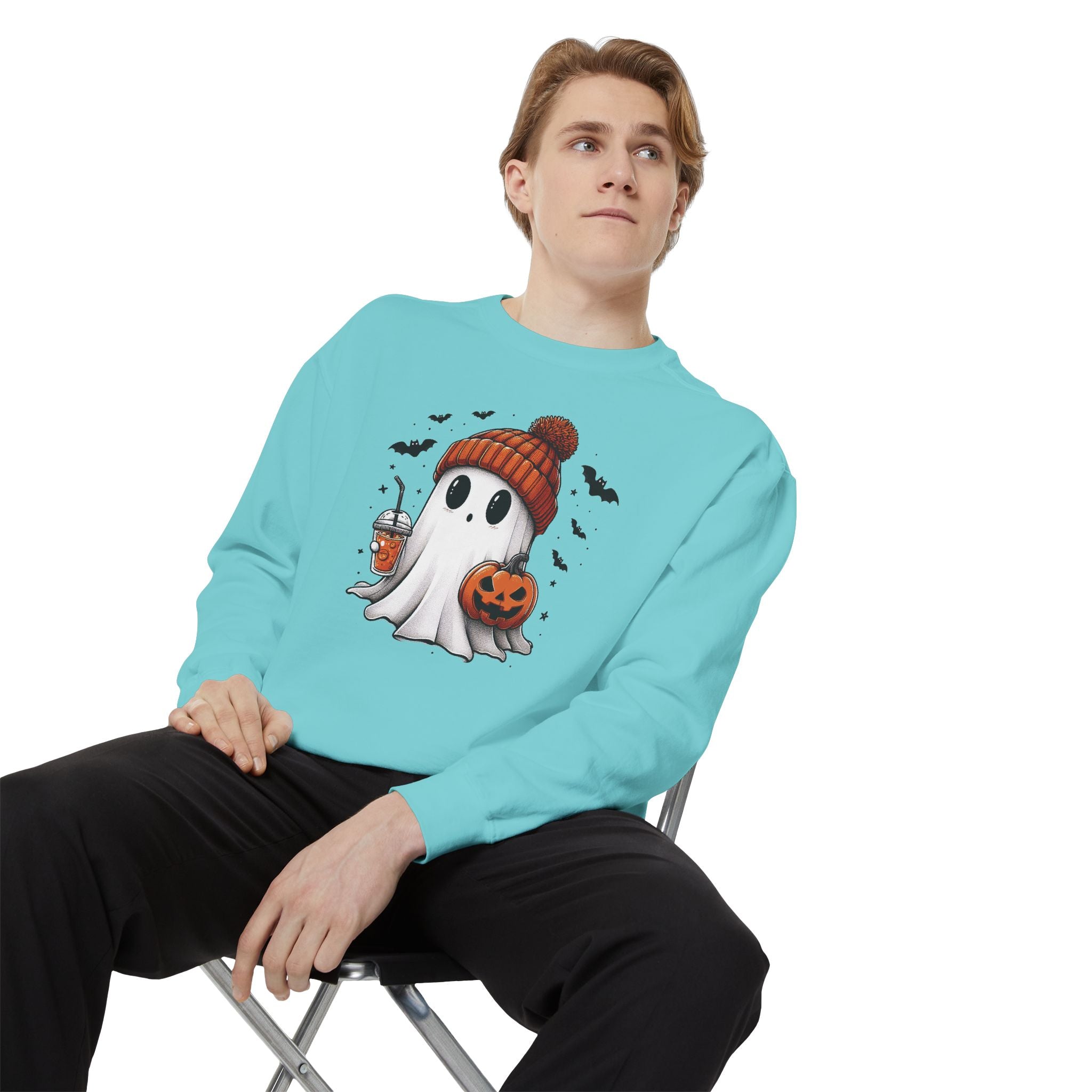 Halloween Spooky Ghost Comfort Colors Sweatshirt, Cute Ghost Sweatshirt, Halloween Sweatshirt, Cute Fall Sweatshirt Spooky Season Sweatshirt