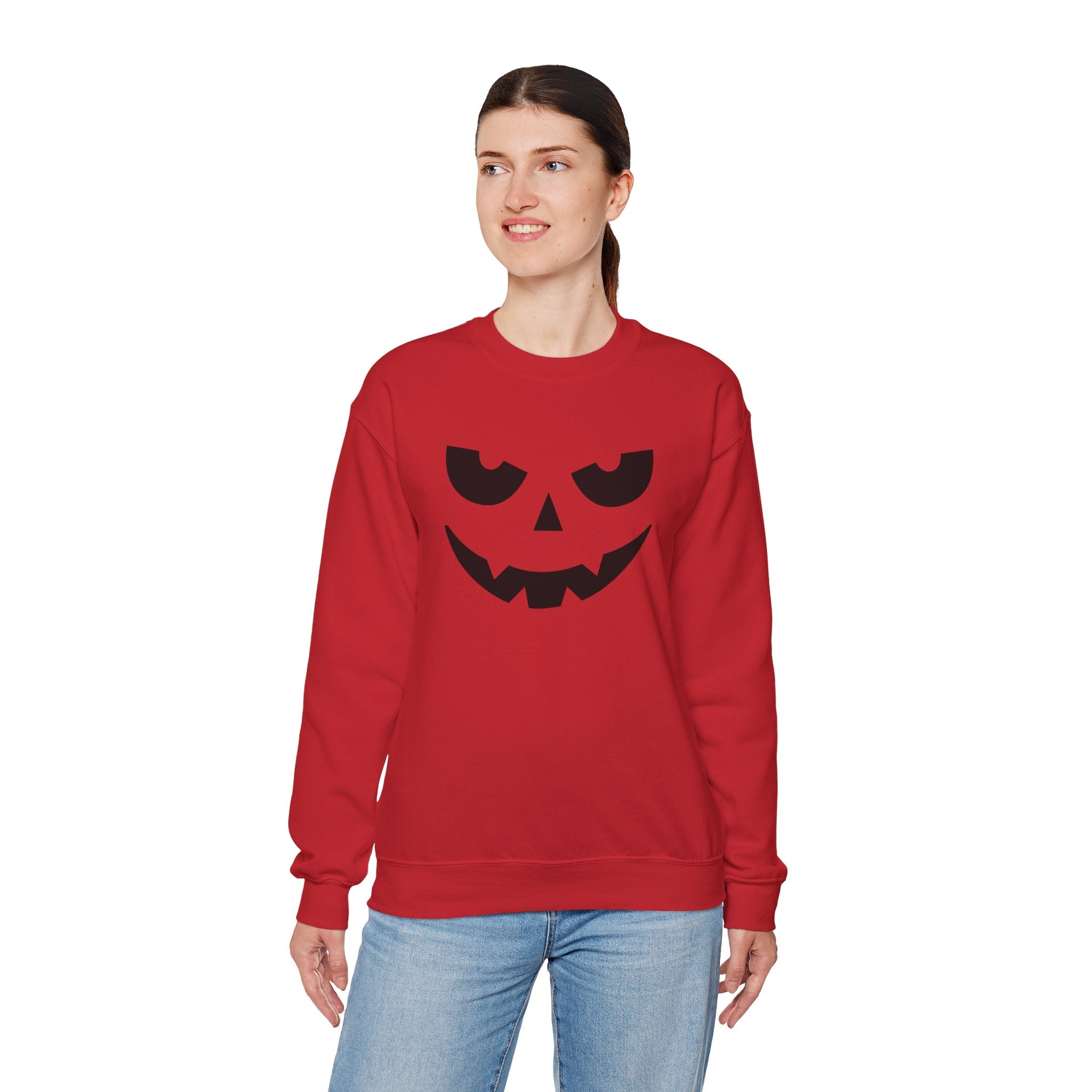 Pumpkin Face Halloween Sweatshirt - Jack O Lantern Sweatshirt, Scary Pumpkin Sweatshirt, Family Halloween Sweatshirt, Unisex Halloween Sweatshirt
