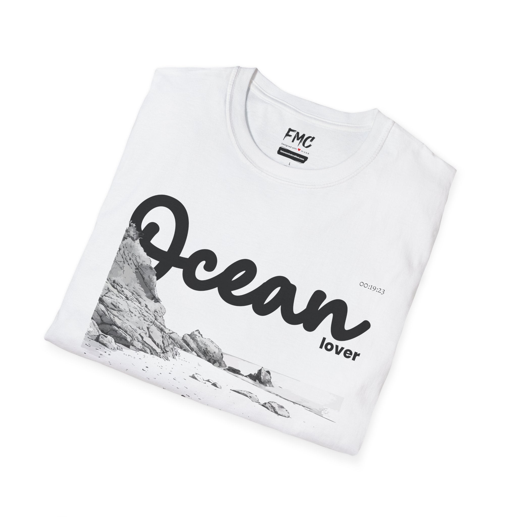 Ocean Lover Shirt - Monochrome Black and White Design, Unisex Summer Shirt, Trendy Beach Shirt, Perfect Summer Outfit and Vacay Shirt