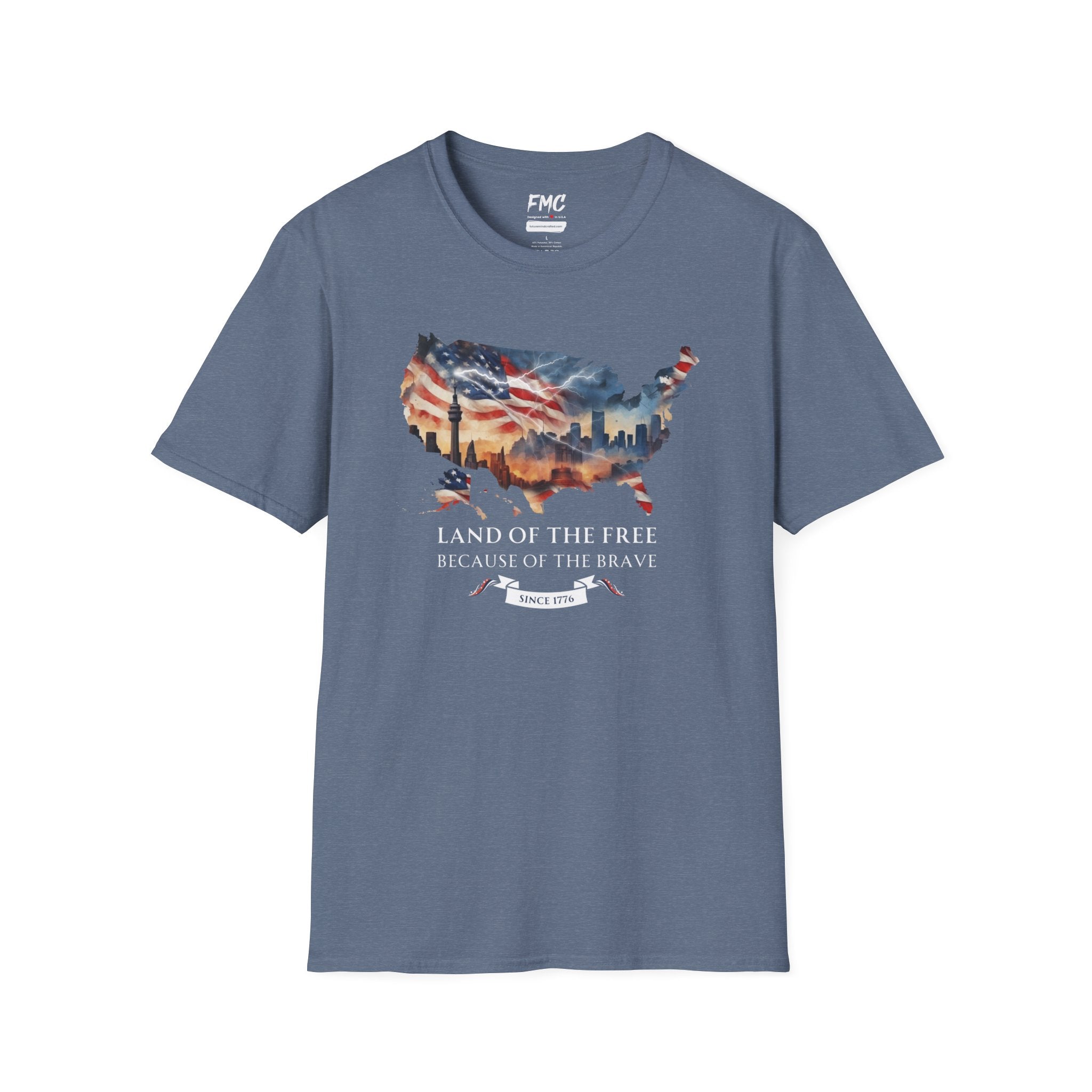Land of the Free, Because of the Brave T-Shirt, 4th of July Shirt Gift,  Independence Day Shirt, Patriot Tee, 4th July Gift, Gift 4th July