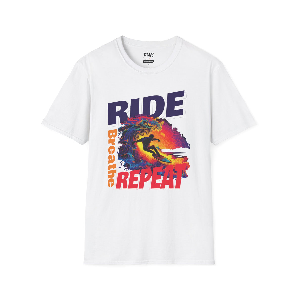 Surfing Man Shirt - Surfer Riding Wave Colorful Beach Design, Beach Shirt for Men, Trendy Summer Shirt, Perfect Summer Outfit and Vacay Tee