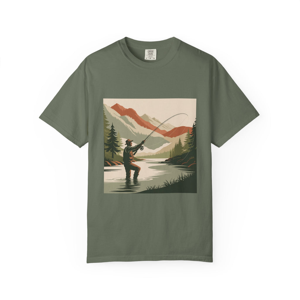 Fishing Lake Graphic T-Shirt — Vintage Fly Fishing Scene