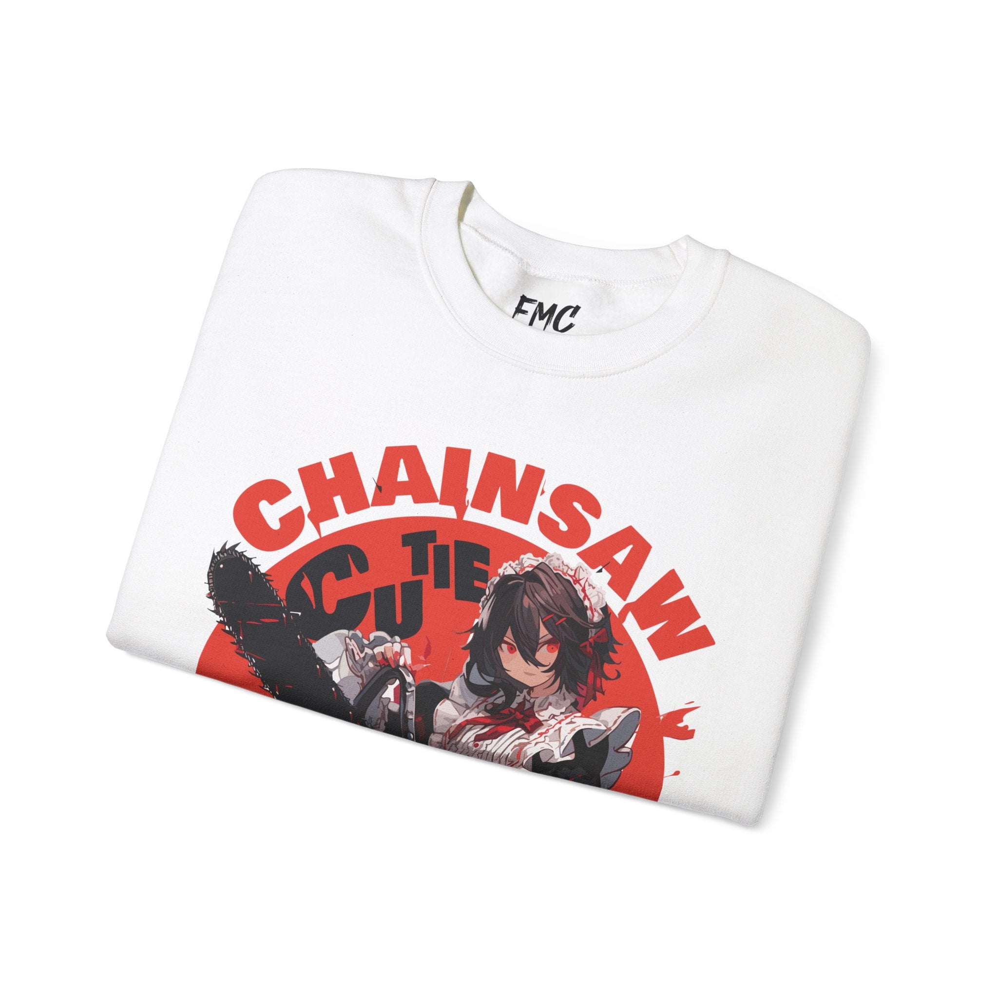 Chainsaw Cutie Sweatshirt - Anime Chainsaw Halloween Sweatshirt, Cute Women and Girls Halloween Sweatshirt, Trendy and Popular Halloween Apparel