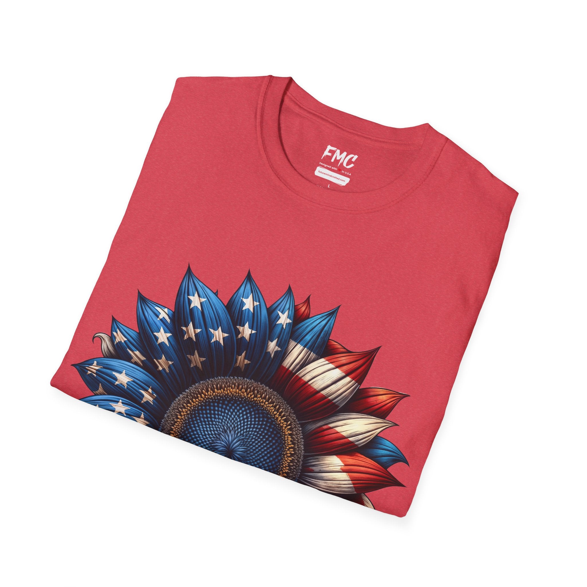 4th of July Shirt: Patriotic Sunflower American Flag Tee for Independence Day, Shirt for Women, Sunflower Tshirt, Fourth of July