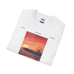 Santa Monica Pier Shirt - Beautiful Sunset California Tee, Trendy Unisex Beach Shirt, Perfect Summer Shirt and Beach Outfit, Ideal Vacay Tee