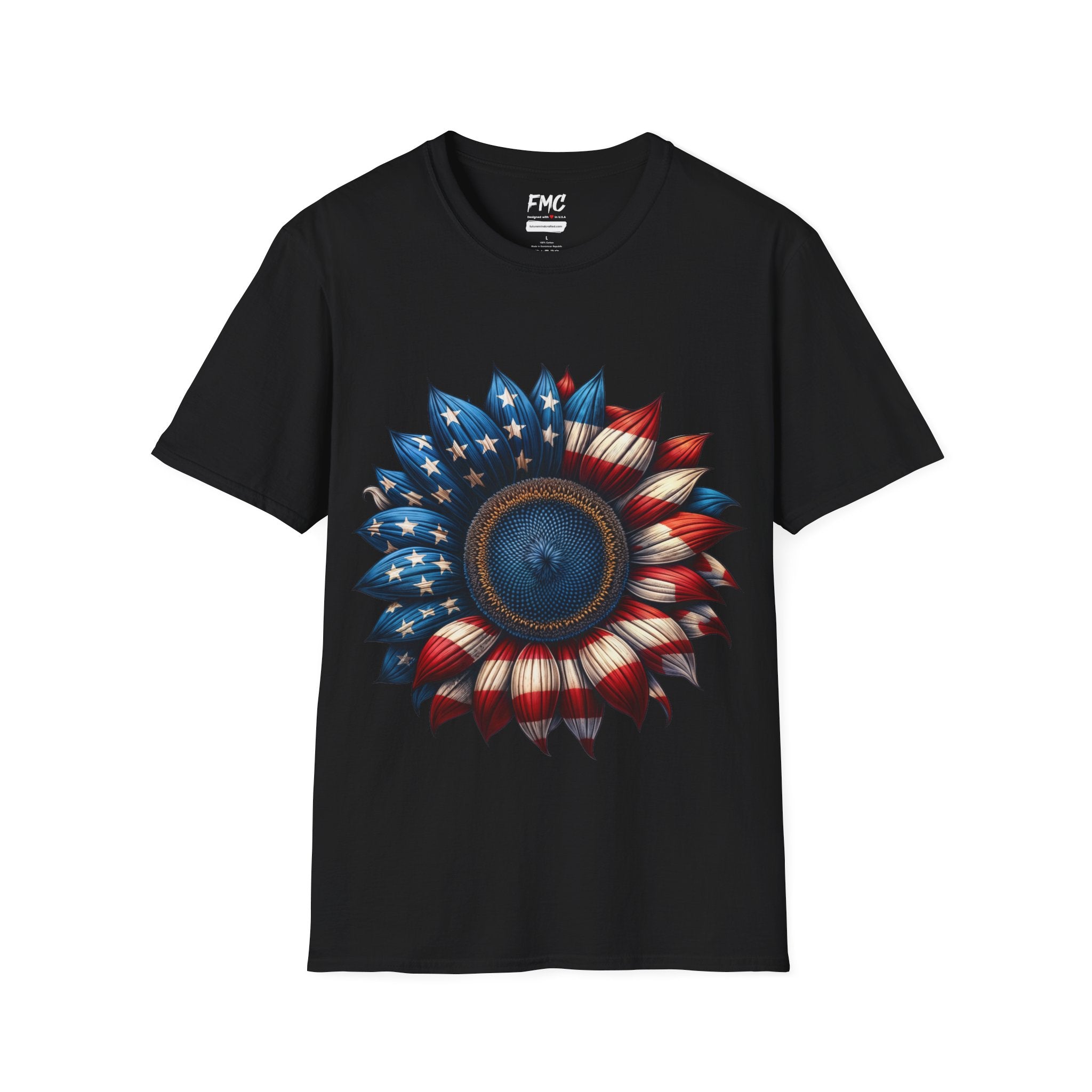 4th of July Shirt: Patriotic Sunflower American Flag Tee for Independence Day, Shirt for Women, Sunflower Tshirt, Fourth of July