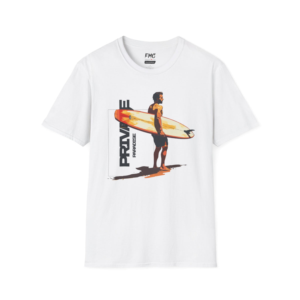 Private Paradise Tee - Surfing Man Shirt with Surf Quote, Cool Beach Shirt for Men, Trendy Summer Shirt and Beach Outfit, Perfect Vacay Tee