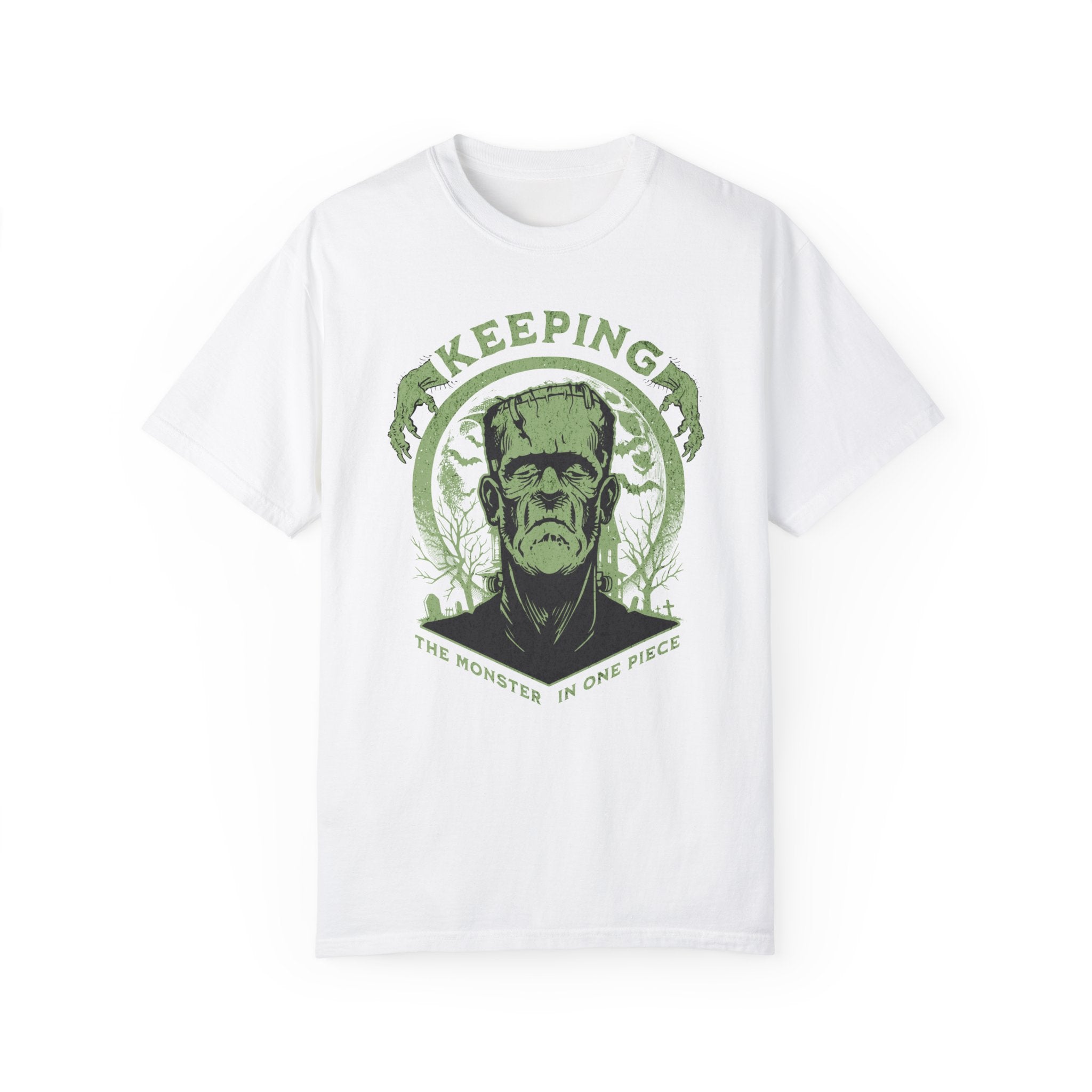 Frankenstein T-Shirt - Retro Frankenstein Design, CC1717 ComfortColors Monster Shirt, Ideal Gift for Horror Fans, Perfect for Halloween 2024, Tee Main image