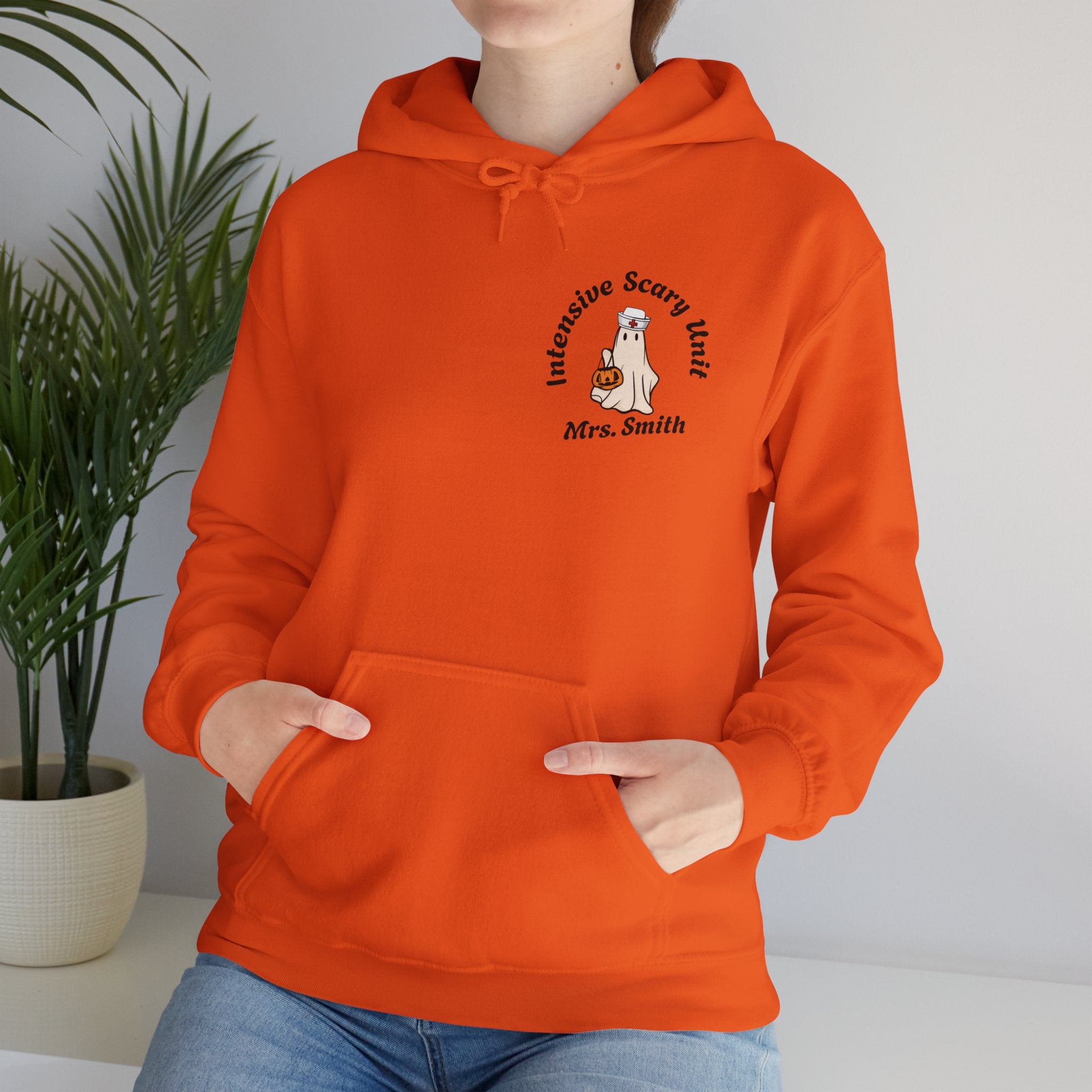 ICU Halloween Adult Hoodie - Custom Nurse Halloween Adult Hoodie, Boo ICU Nurse Fall Adult Hoodie, Popular Boo Med Adult Hoodie
