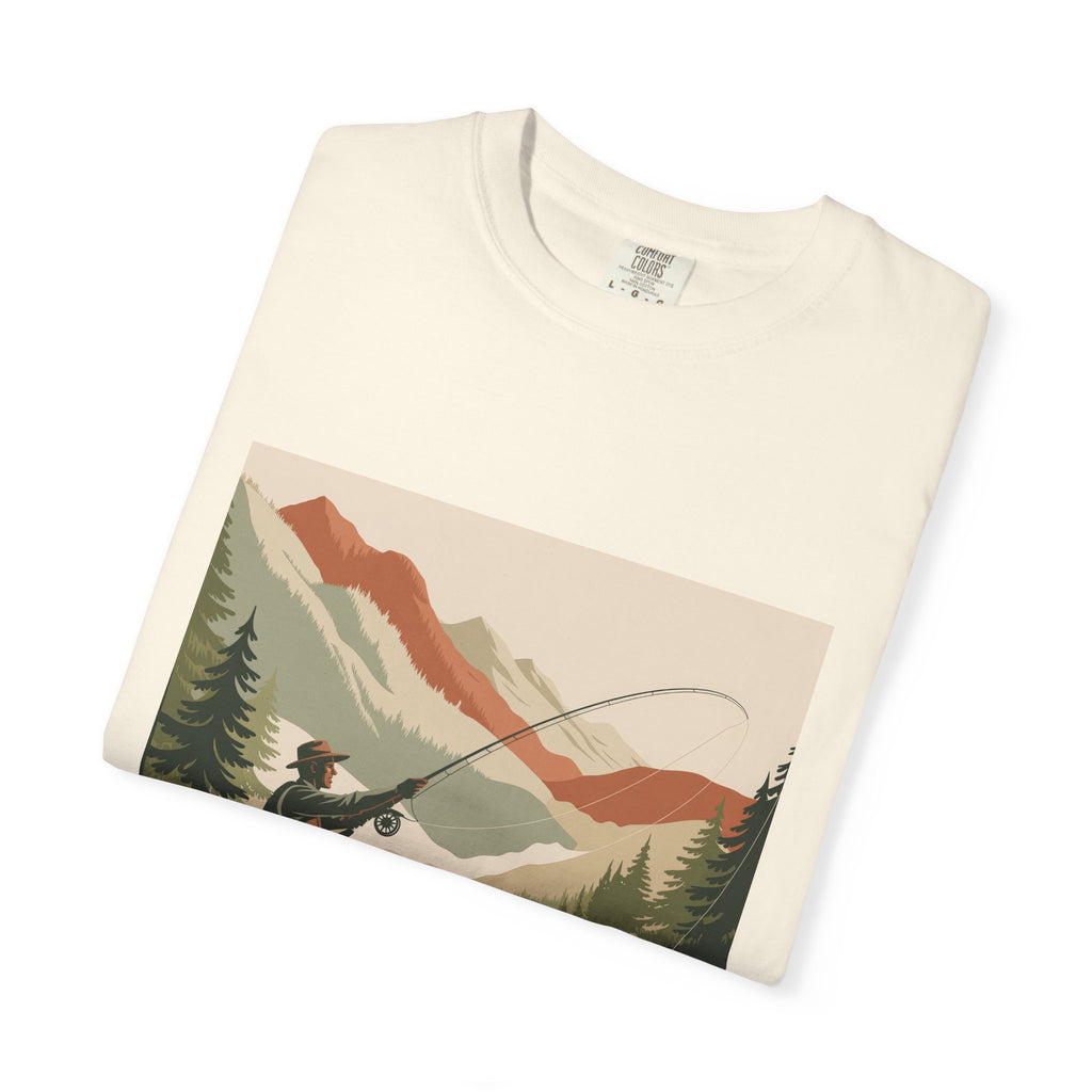Fishing Lake Graphic T-Shirt — Vintage Fly Fishing Scene