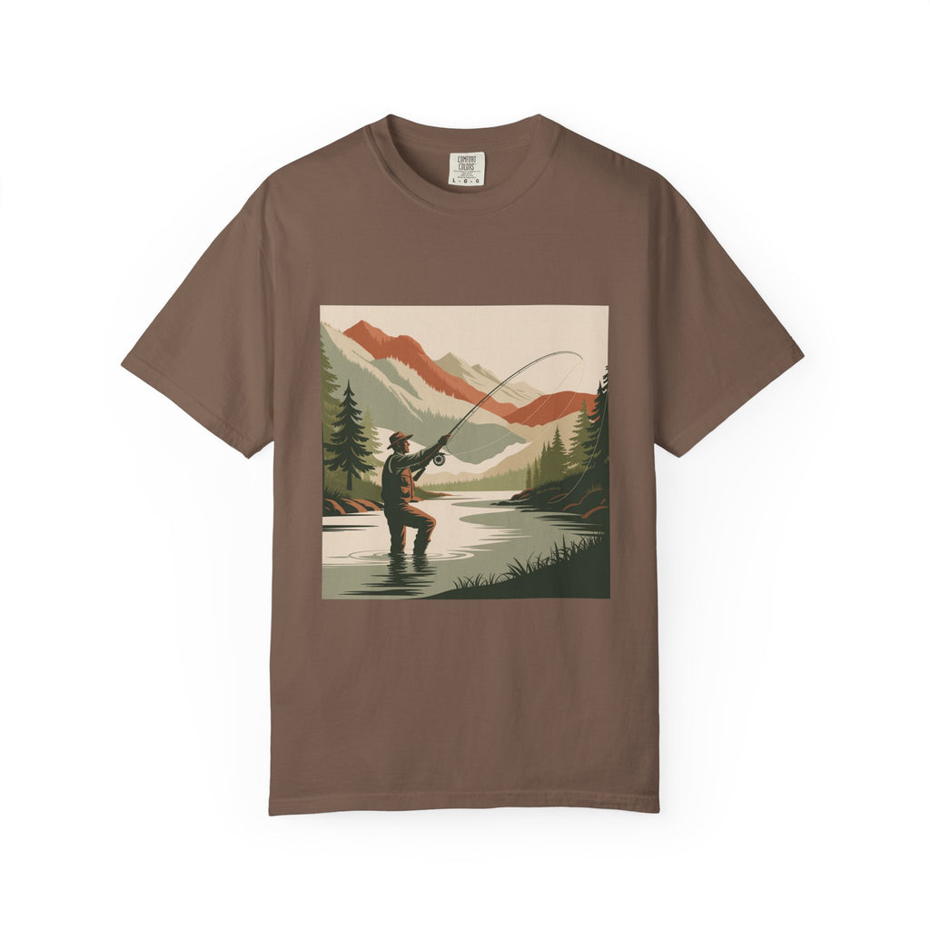 Fishing Lake Graphic T-Shirt — Vintage Fly Fishing Scene
