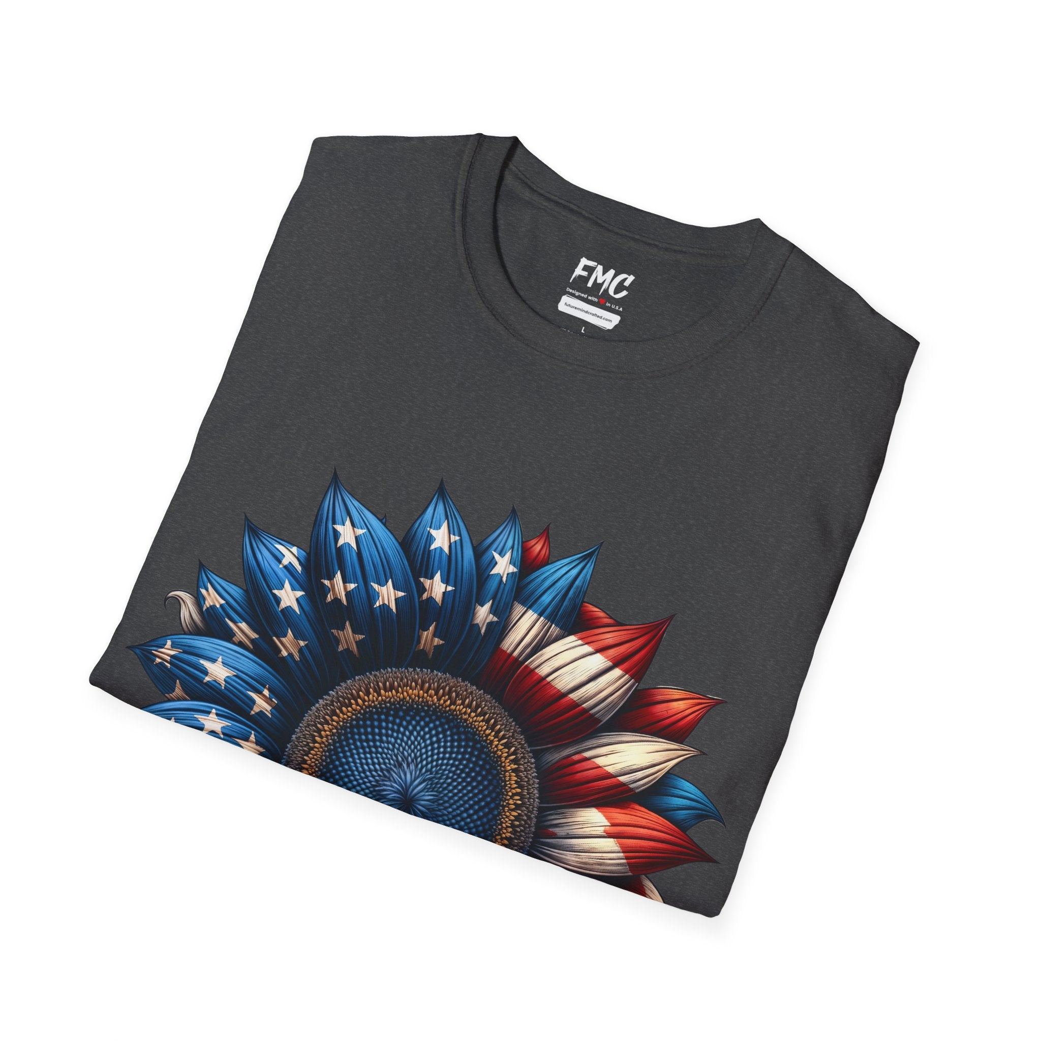 4th of July Shirt: Patriotic Sunflower American Flag Tee for Independence Day, Shirt for Women, Sunflower Tshirt, Fourth of July