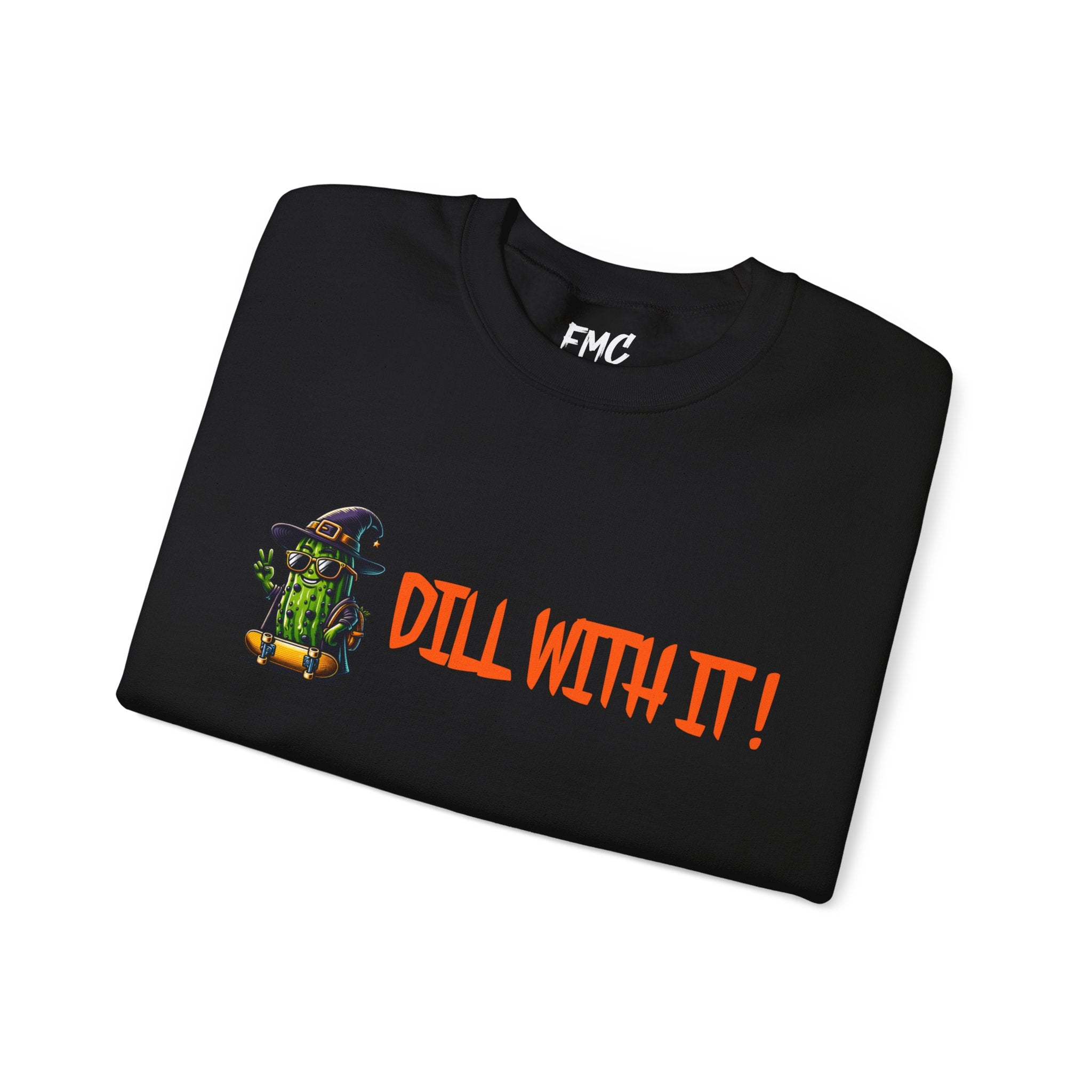 Pickle Adult Sweatshirt - Dill With It Halloween Adult Sweatshirt, Funny Pickle Lover Adult Sweatshirt, Halloween Adult Sweatshirt