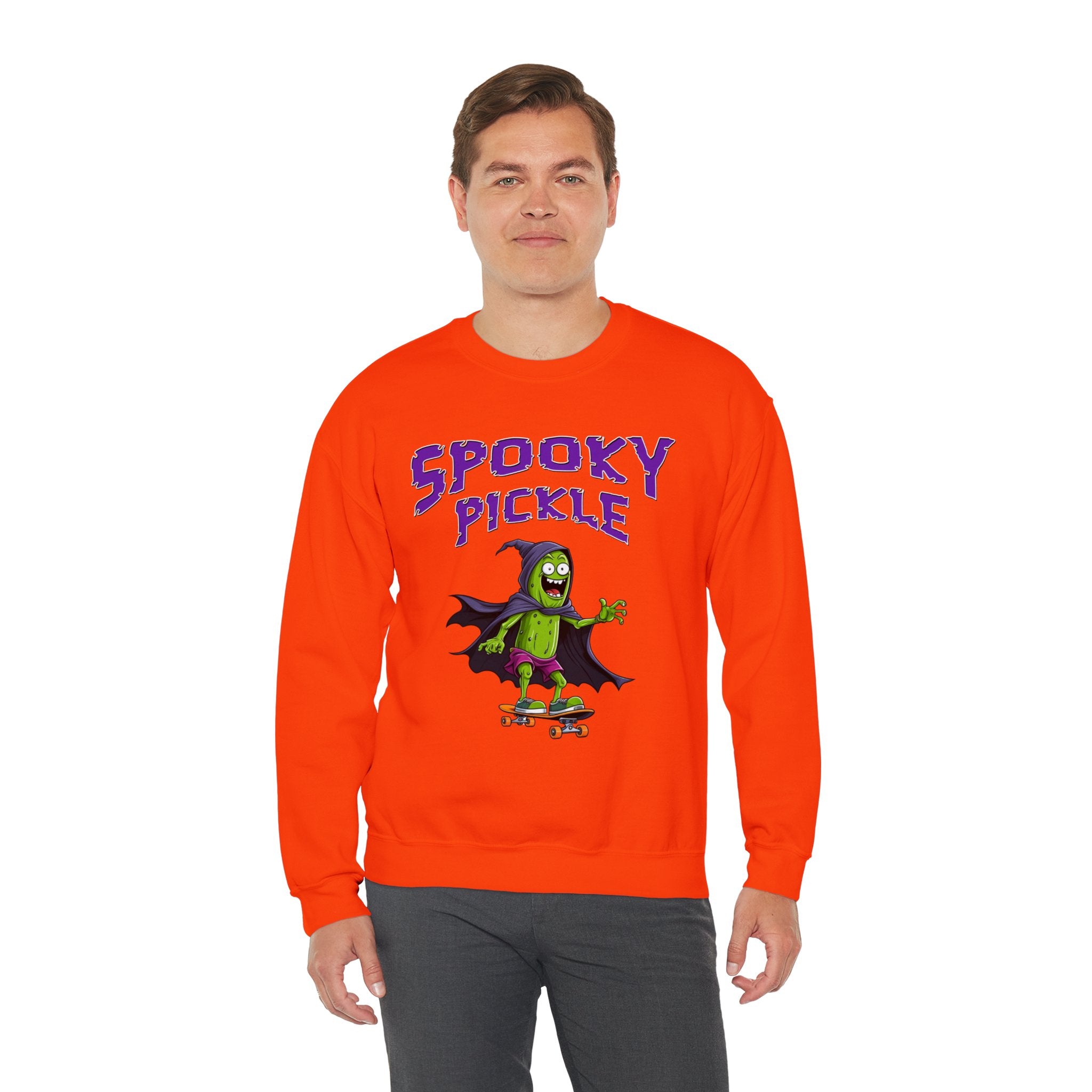 Spooky Pickle Adult Sweatshirt - Funny Pickle Halloween Adult Sweatshirt, Trendy Halloween Adult Sweatshirt, Ideal Halloween Gift