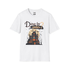 Dare to Enter Shirt - Haunted House Design, Scary House Sweatshirt, Unisex Halloween Shirt, Trendy and Halloween Apparel for Men and Women