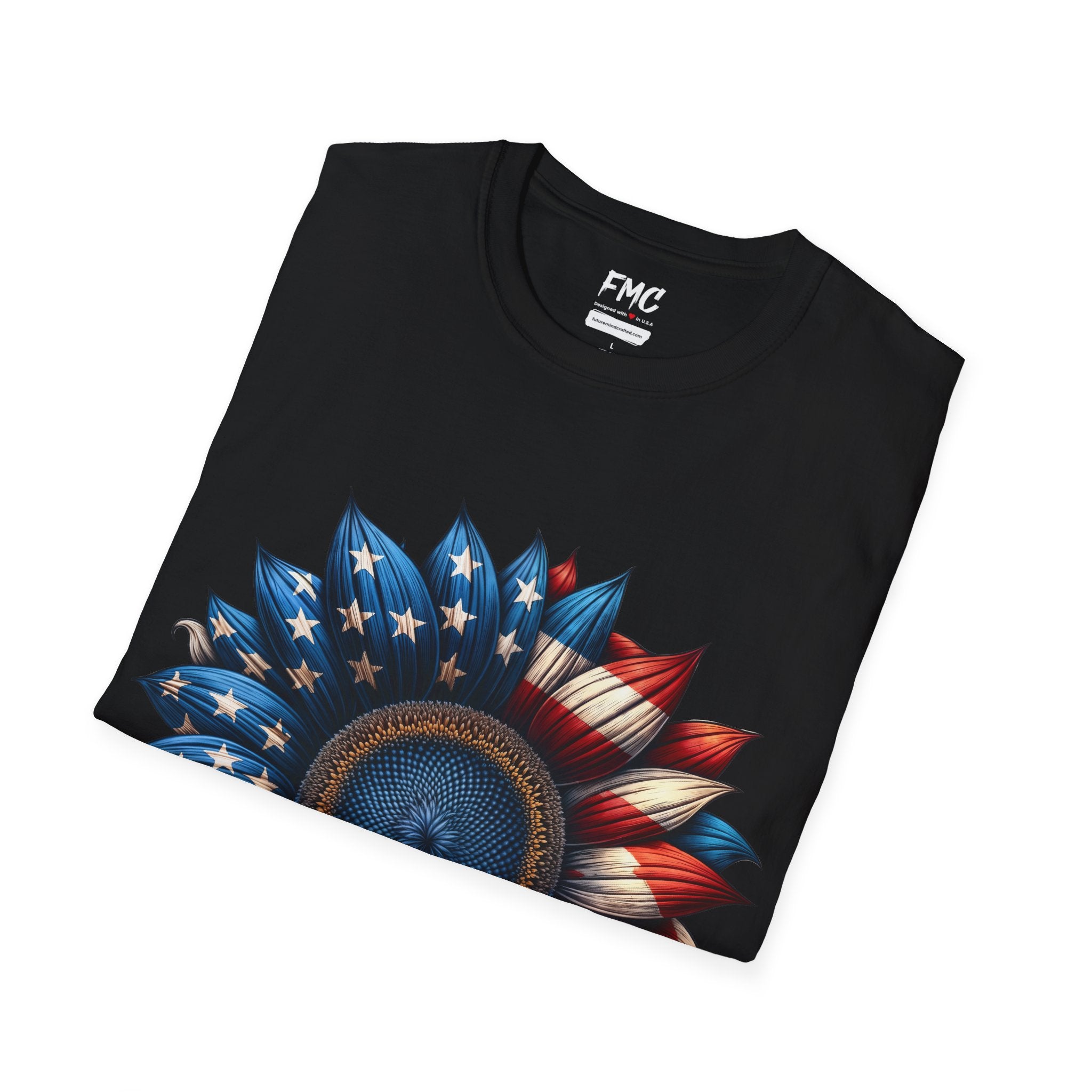 4th of July Shirt: Patriotic Sunflower American Flag Tee for Independence Day, Shirt for Women, Sunflower Tshirt, Fourth of July