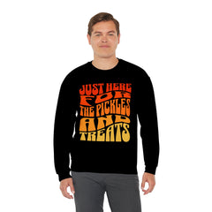 Just Here For Pickle Halloween Sweatshirt - Wavy Retro Halloween Tee, Trendy Fall Shirt for Moms, Perfect Women Vintage Halloween Gift