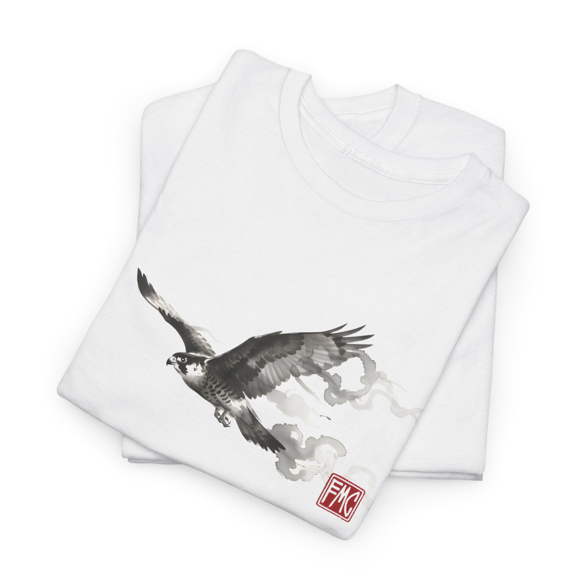Rising Falcon | Modern Japanese Sumi-e Ink T-Shirt Secondary image