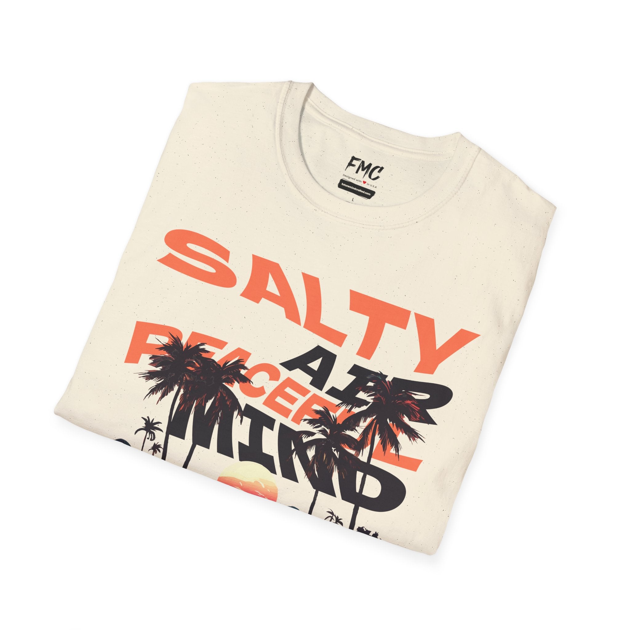 Peaceful Mind Shirt - Sunset Palm Tree Unisex Beach Shirt, Trendy Summer Shirt, Perfect Summer Beach Outfit and Vacay Shirt