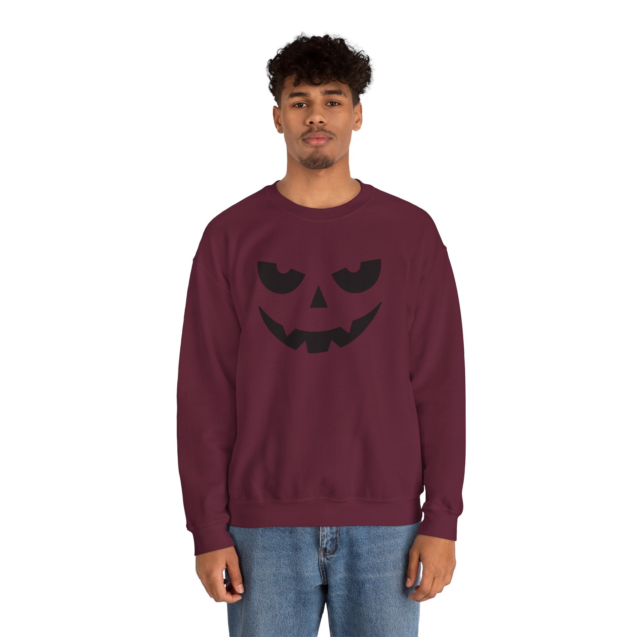 Pumpkin Face Halloween Sweatshirt - Jack O Lantern Sweatshirt, Scary Pumpkin Sweatshirt, Family Halloween Sweatshirt, Unisex Halloween Sweatshirt