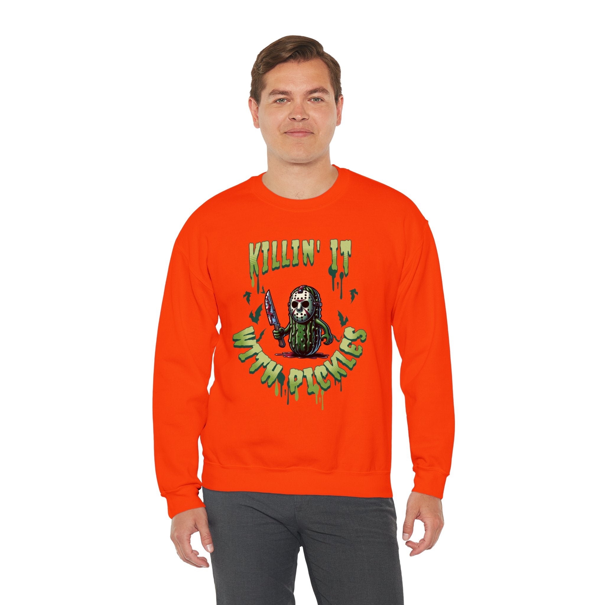 Pickle Jason Adult Sweatshirt - Pickle Jason Voorhees Halloween Adult Sweatshirt, Unisex Halloween Adult Sweatshirt, Pickle Lover Gift