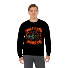 Pickle Adult Sweatshirt - Pickle Power Halloween Adult Sweatshirt, Halloween Hour Adult Sweatshirt for Pickle Lovers, Women Adult Sweatshirt