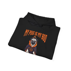 Pug Halloween Adult Hoodie - My Pug is My Boo Adult Hoodie, Dog Halloween Adult Hoodie, Trendy Women Halloween Tee, Perfect Pug Gift