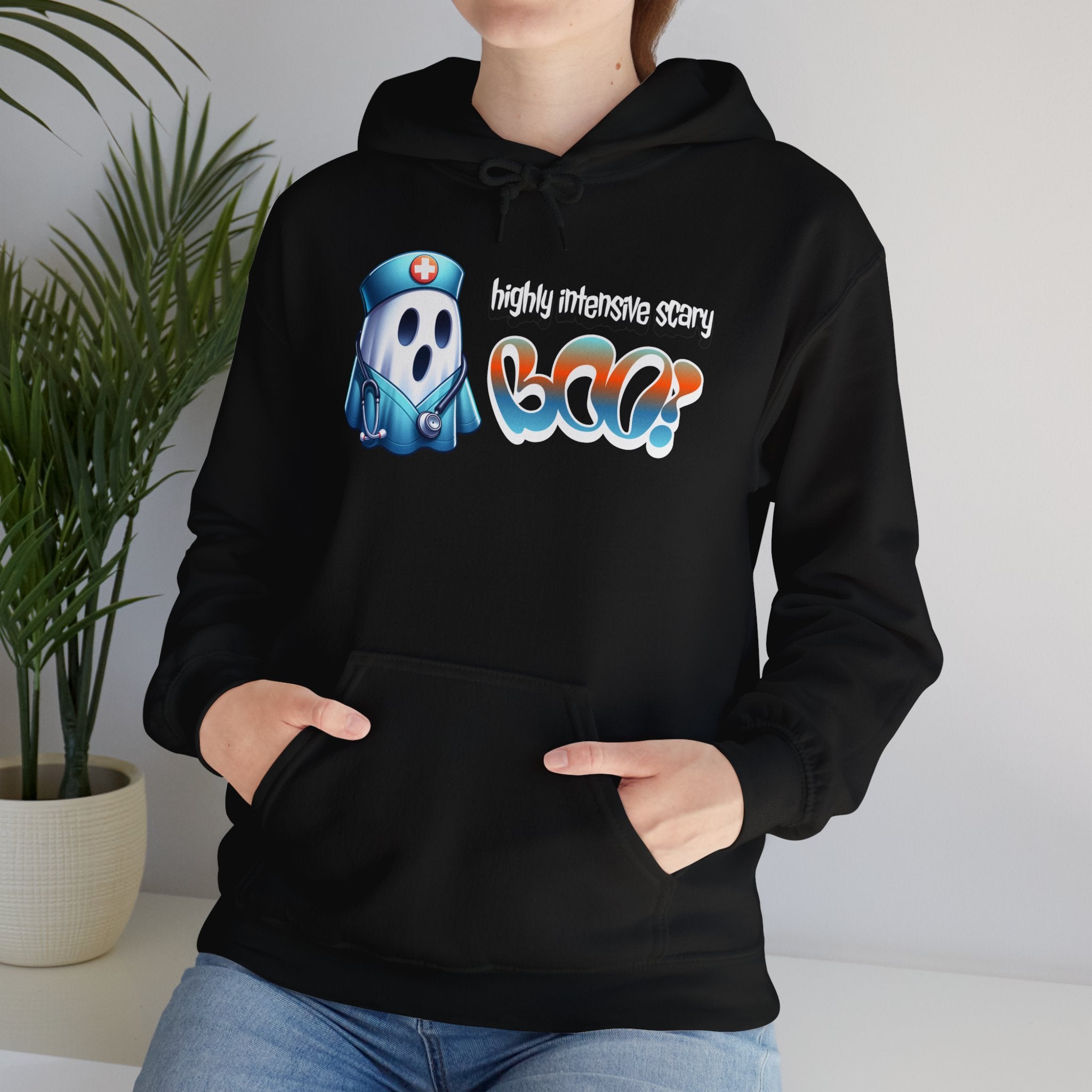 ICU Halloween Hoodie - Highly Intensive Scary Boo Halloween Hoodie, Boo ICU Nurse Fall Shirt, Popular Boo Med Hoodie, Ideal Halloween Gift Secondary image
