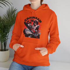 Chainsaw Cutie Hoodie - Anime Chainsaw Halloween Hoodie, Cute Women and Girls Halloween Hoodie, Trendy and Popular Halloween Apparel