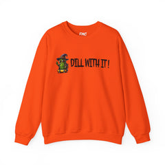Pickle Adult Sweatshirt - Dill With It Halloween Adult Sweatshirt, Funny Pickle Lover Adult Sweatshirt, Halloween Adult Sweatshirt