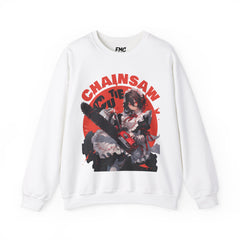Chainsaw Cutie Sweatshirt - Anime Chainsaw Halloween Sweatshirt, Cute Women and Girls Halloween Sweatshirt, Trendy and Popular Halloween Apparel