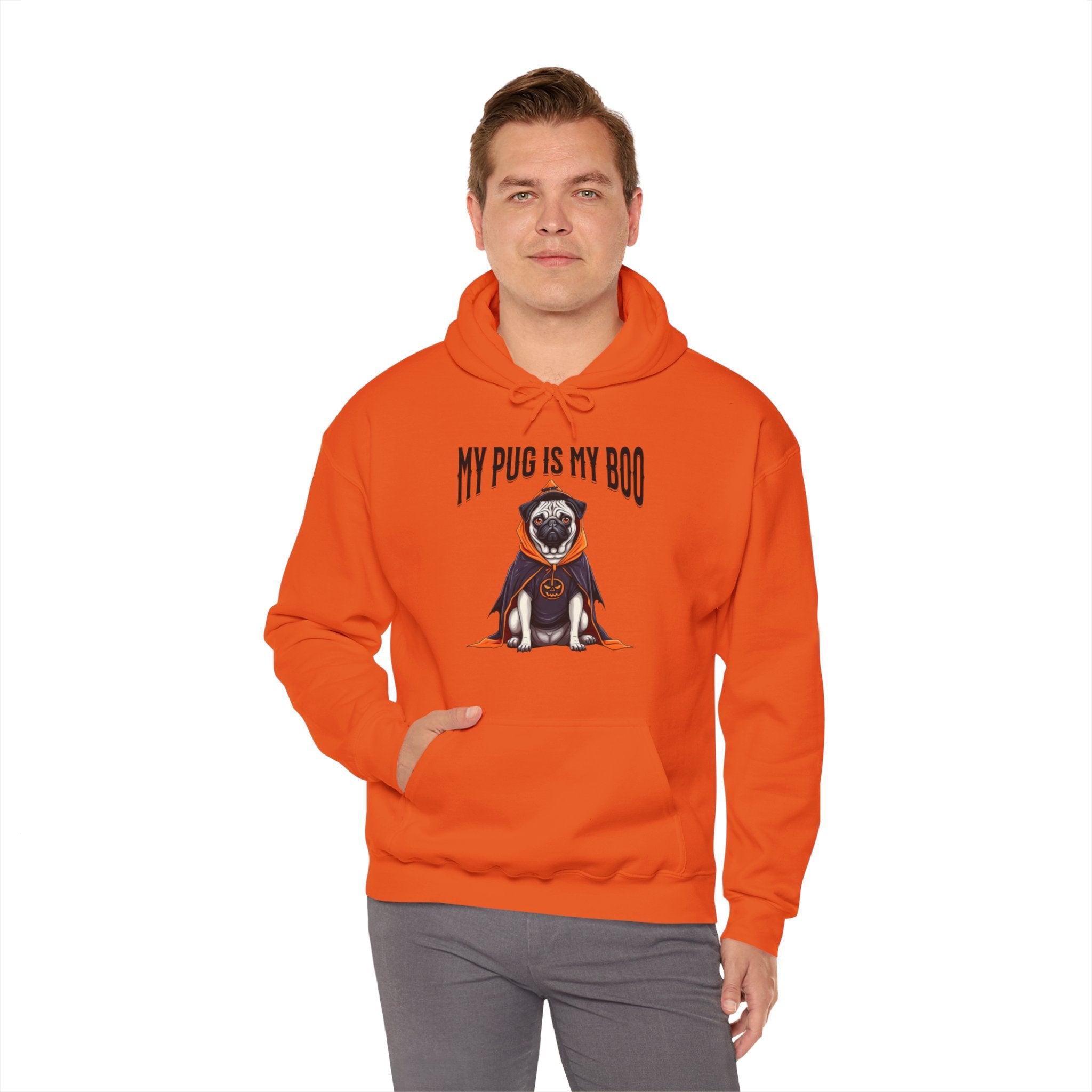 Pug Halloween Adult Hoodie - My Pug is My Boo Adult Hoodie, Dog Halloween Adult Hoodie, Trendy Women Halloween Tee, Perfect Pug Gift