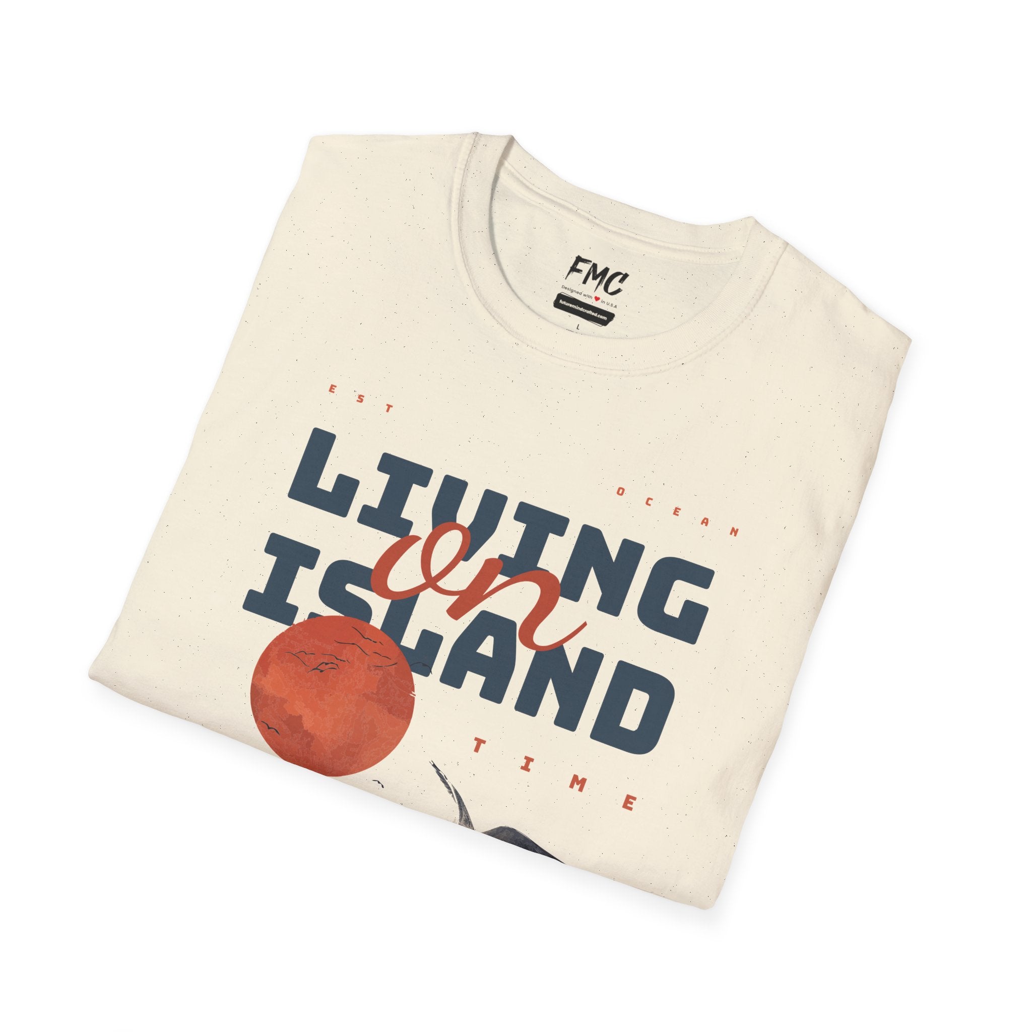Living on Island Shirt - Seagulls Flying Ocean Tee, Trendy Unisex Beach Shirt, Perfect Summer Shirt and Beach Outfit, Ideal Vacay Shirt, Tee