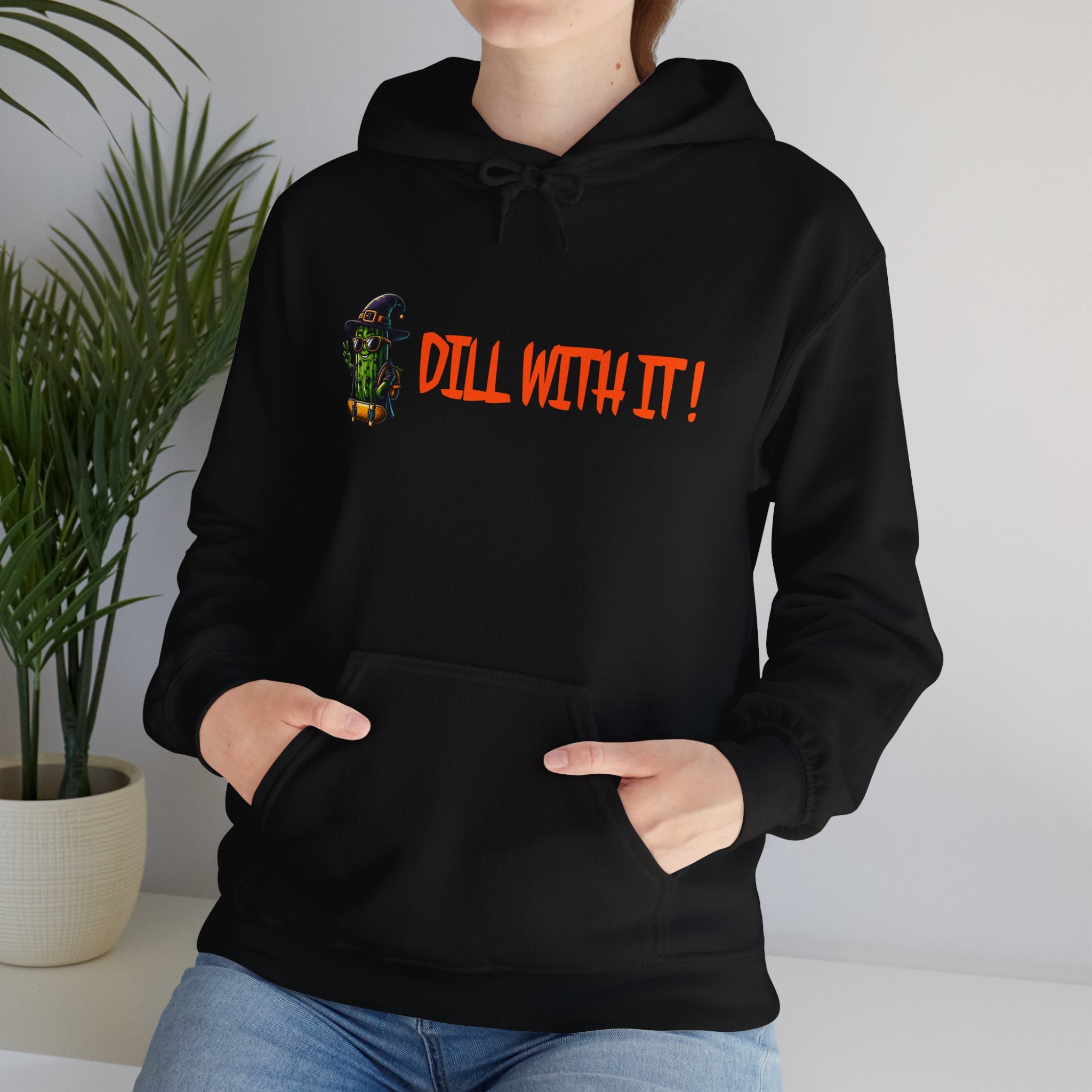 Pickle Adult Hoodie - Dill With It Halloween Adult Hoodie, Funny Pickle Lover Adult Hoodie, Halloween Adult Hoodie, Perfect Halloween Gift