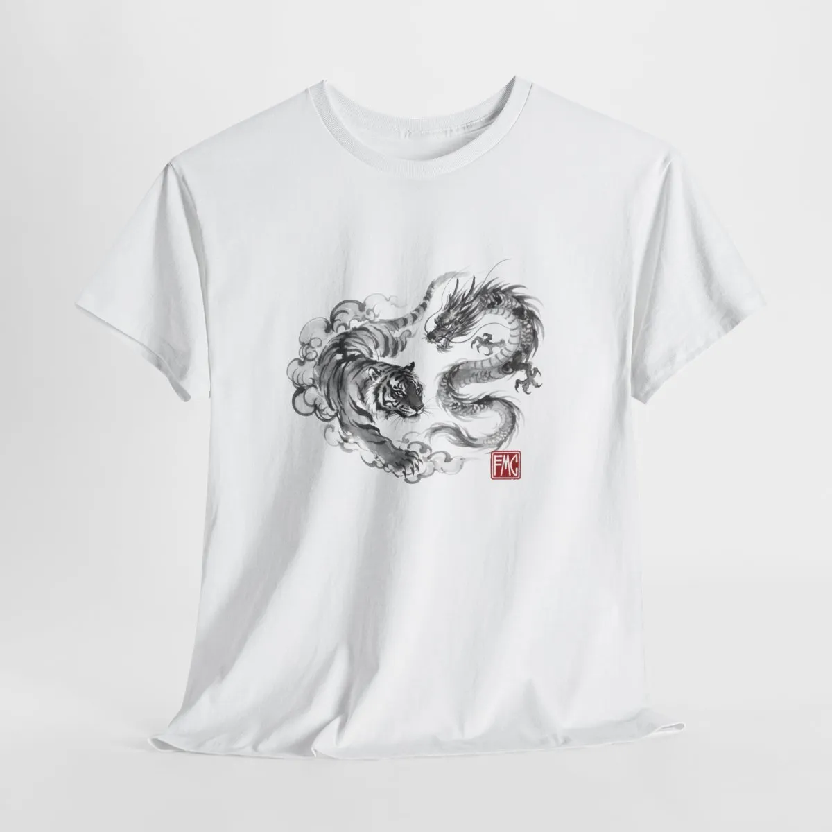 Tiger & Dragon | Modern Japanese Sumi-e / Ink Style Tshirt — image 3